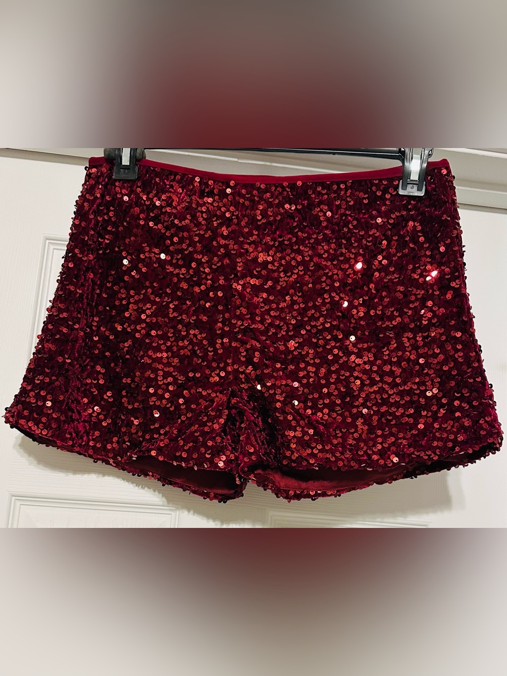 Red Sequin Women’s Party Shorts
